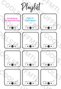 Playlist Tracker - A5 Journal Page - Printable Tracker
