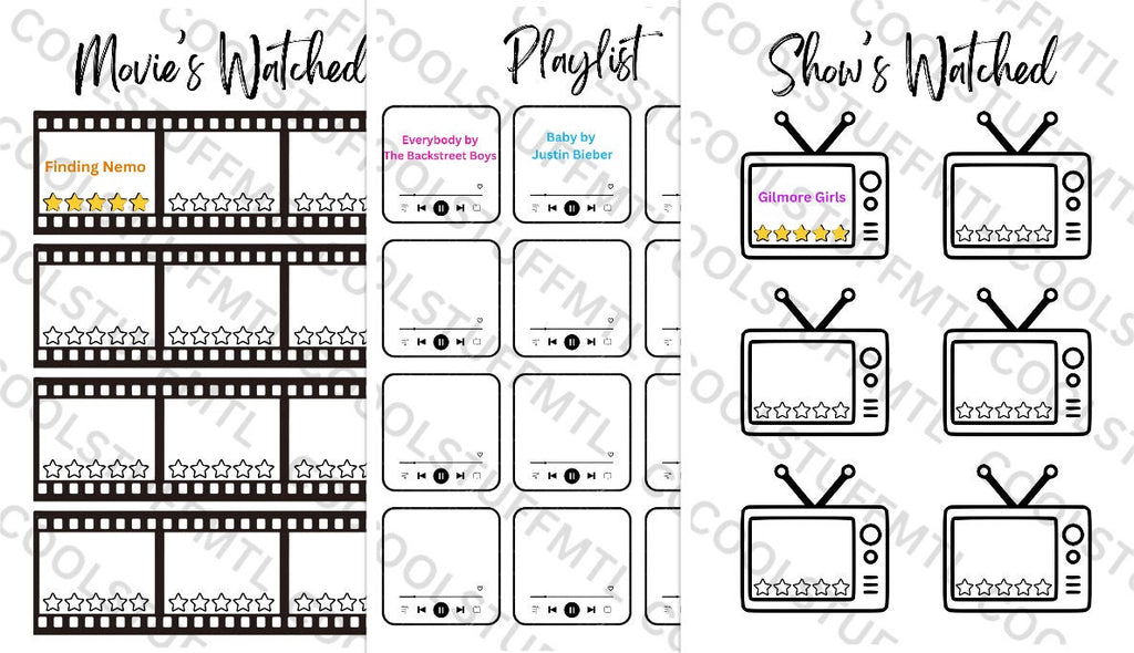 Monthly Trackers Bundle- A5 Journal Page - Printable Tracker