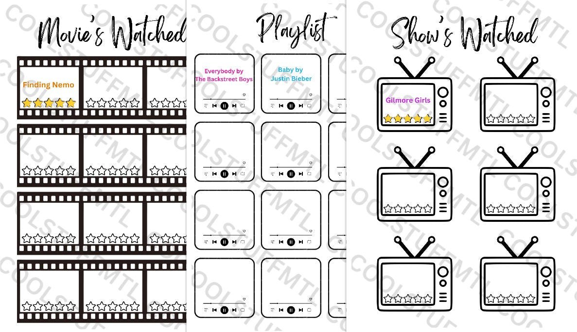 Monthly Trackers Bundle- A5 Journal Page - Printable Tracker