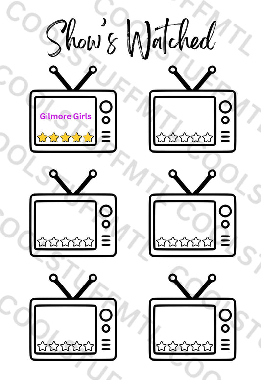 TV SHOW Tracker - A5 Journal Page - Printable Tracker