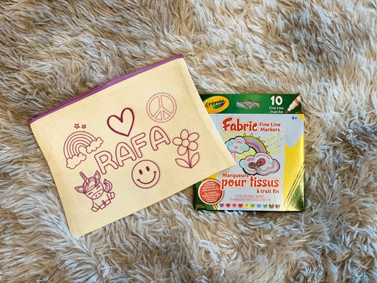 Custom color-me-in Kids Pencil case/cosmetic bag